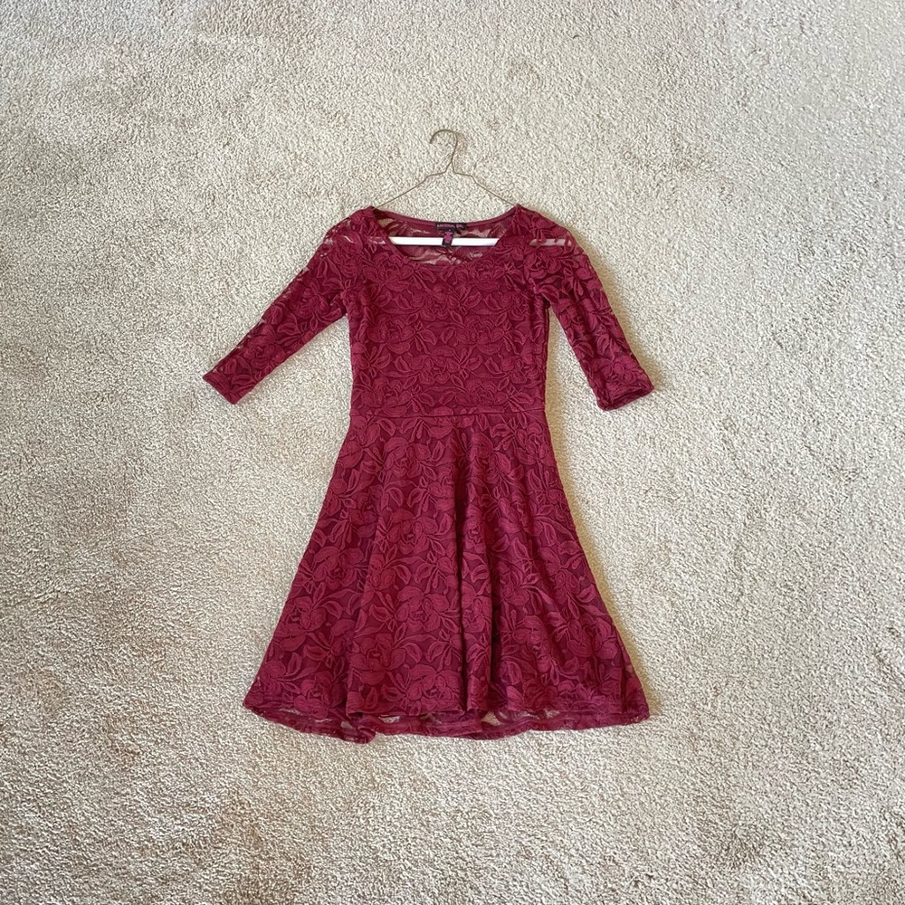 Material Girl Red Lace Mini Dress